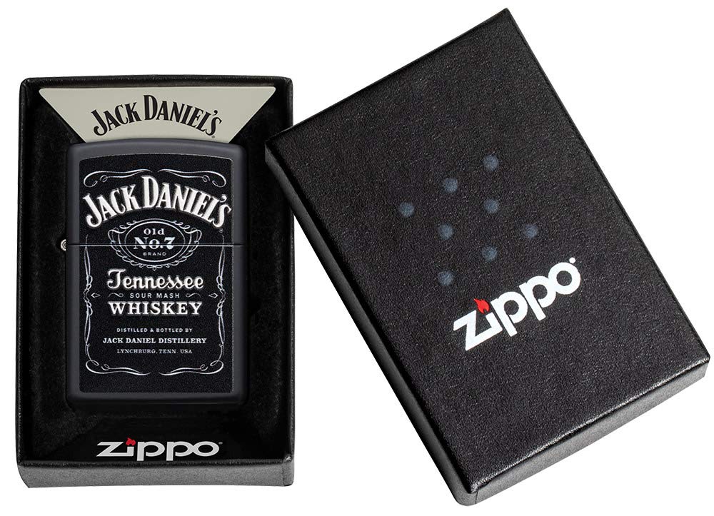 Zippo Jack Daniels Texture Black Matte Pocket Lighter, One Size