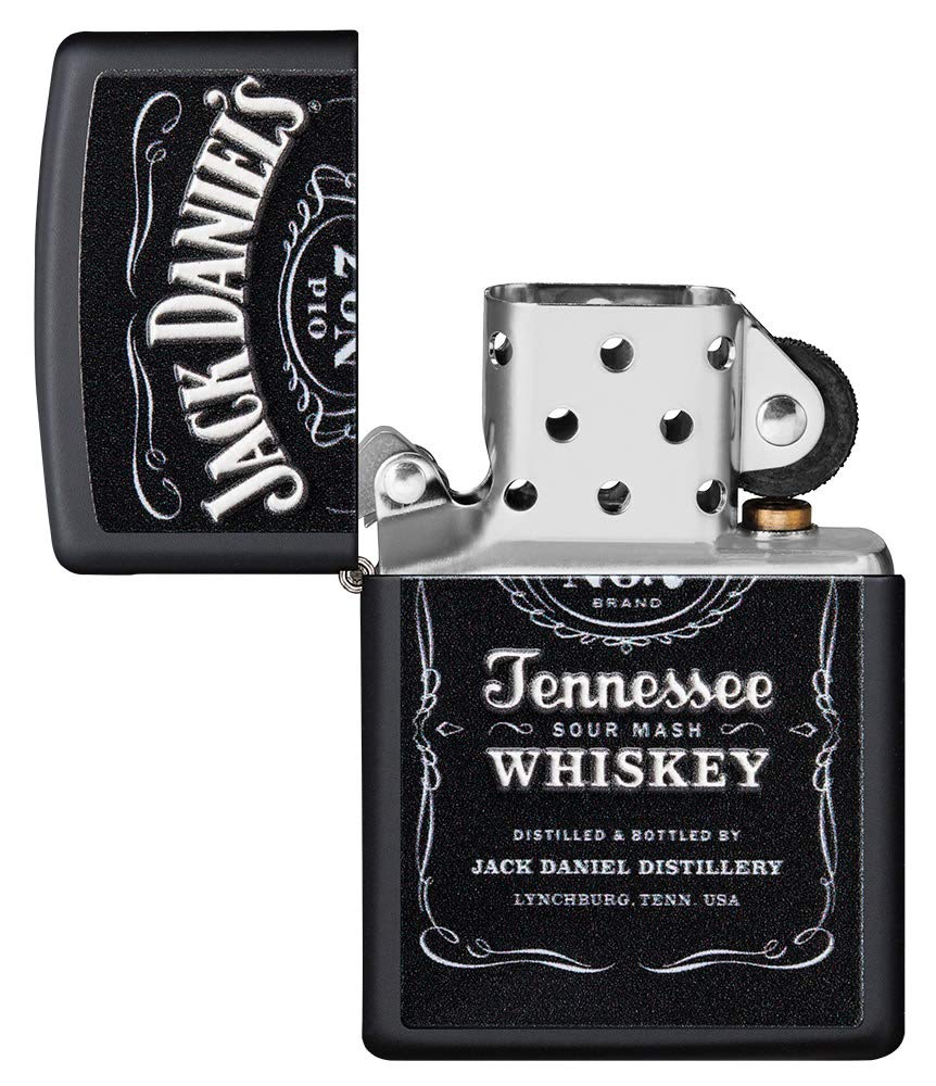 Zippo Jack Daniels Texture Black Matte Pocket Lighter, One Size