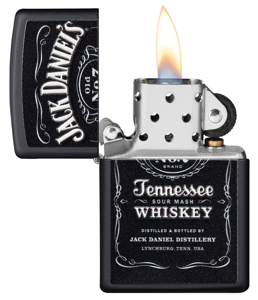 Zippo Jack Daniels Texture Black Matte Pocket Lighter, One Size