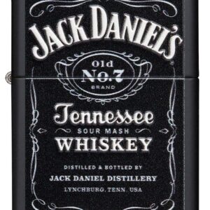 Zippo Jack Daniels Texture Black Matte Pocket Lighter, One Size