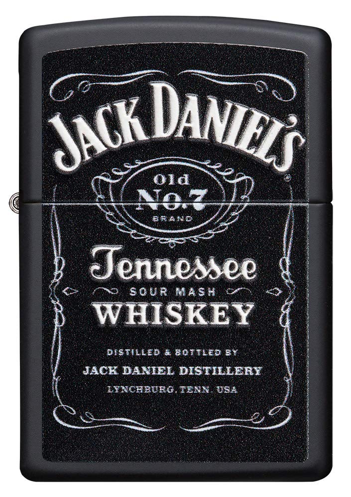 Zippo Jack Daniels Texture Black Matte Pocket Lighter, One Size