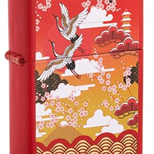 Zippo Kimono Design Red Matte Pocket Lighter