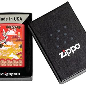 Zippo Kimono Design Red Matte Pocket Lighter