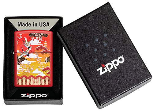 Zippo Kimono Design Red Matte Pocket Lighter