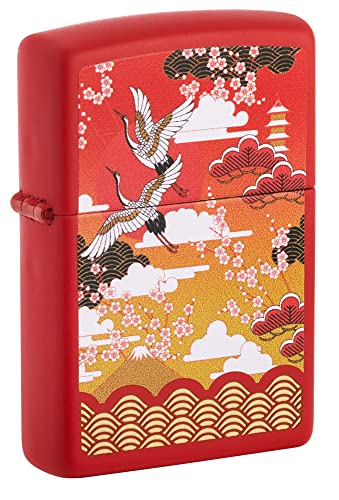 Zippo Kimono Design Red Matte Pocket Lighter