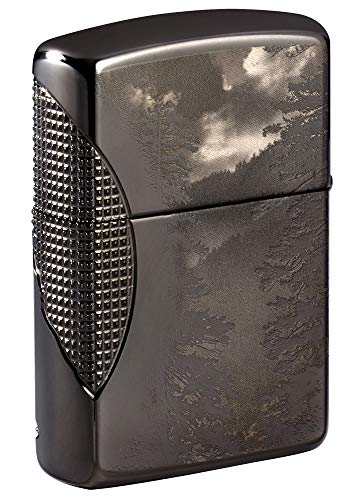 Zippo Armor Wolf Design Black Ice Pocket Lighter, One Size