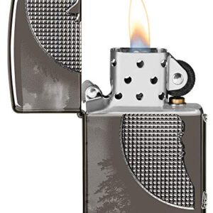 Zippo Armor Wolf Design Black Ice Pocket Lighter, One Size