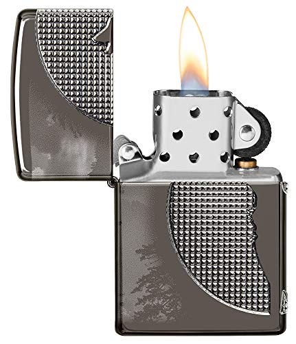 Zippo Armor Wolf Design Black Ice Pocket Lighter, One Size