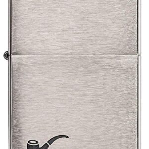 Zippo Unisex-Adult Pipe Lighter, Brushed Chrome Black Pipe, One Size