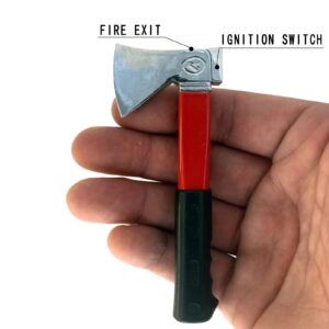 Meiegens Open Flame Butane Lighter, Axe Hammer Shaped Butane Lighter,Refillable Novelty Tool Lighter for Outdoor Indoor(Without Gas) (Axe Red)