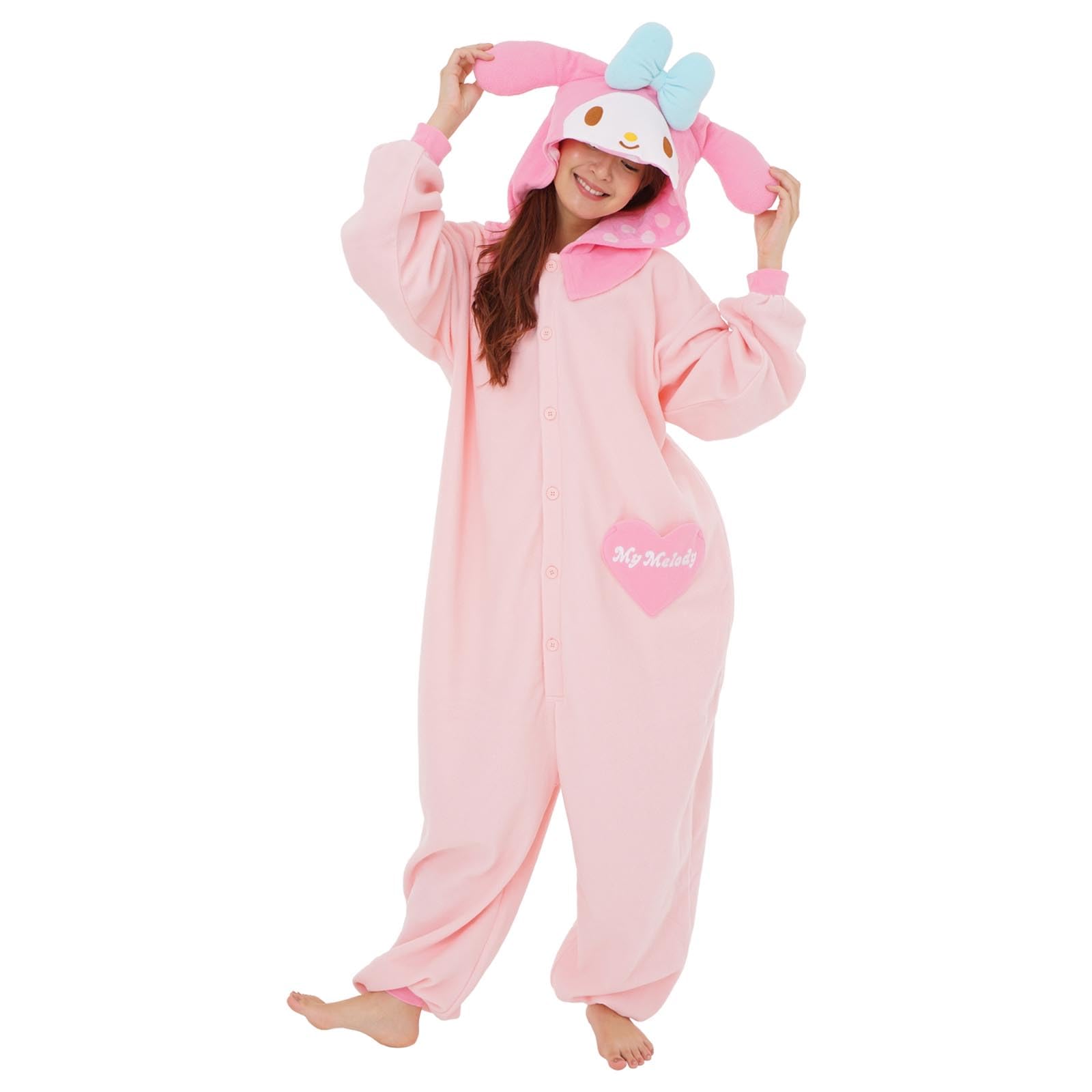 SAZAC My Melody Sanrio Kigurumi - Onesie Jumpsuit Halloween Costume (One Size)