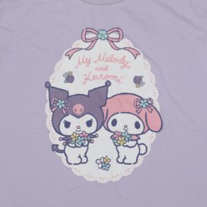 Bioworld Kuromi & My Melody Women's Lavender Sleepwear Set-XXL