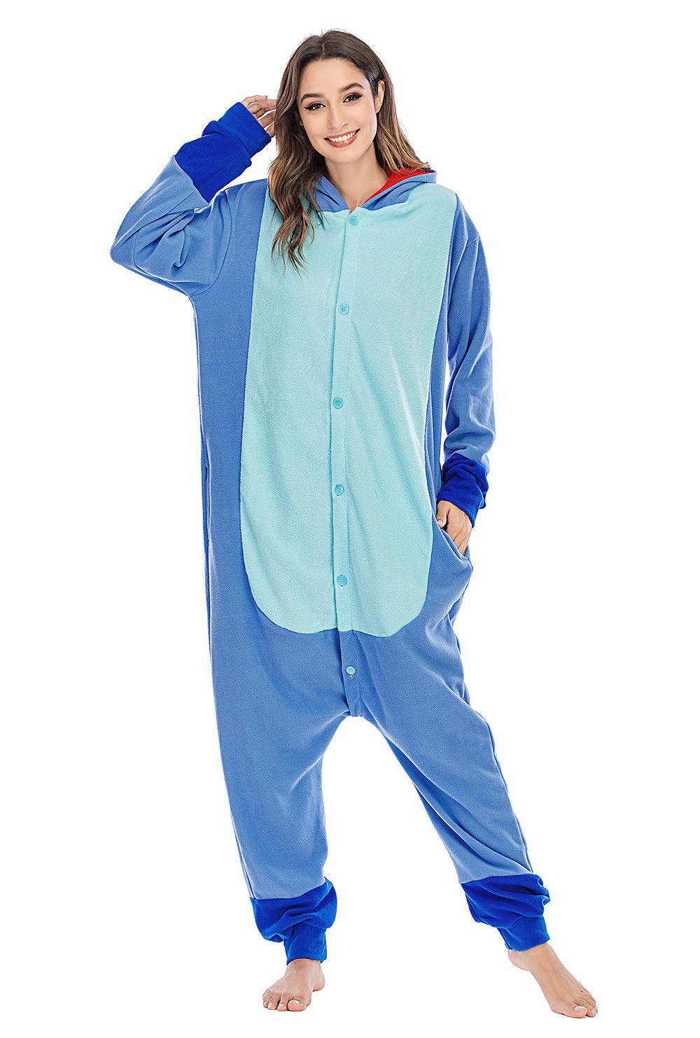 Etoson Onesie Cosplay Halloween Costume Unisex Animal Pajama,Blue,M