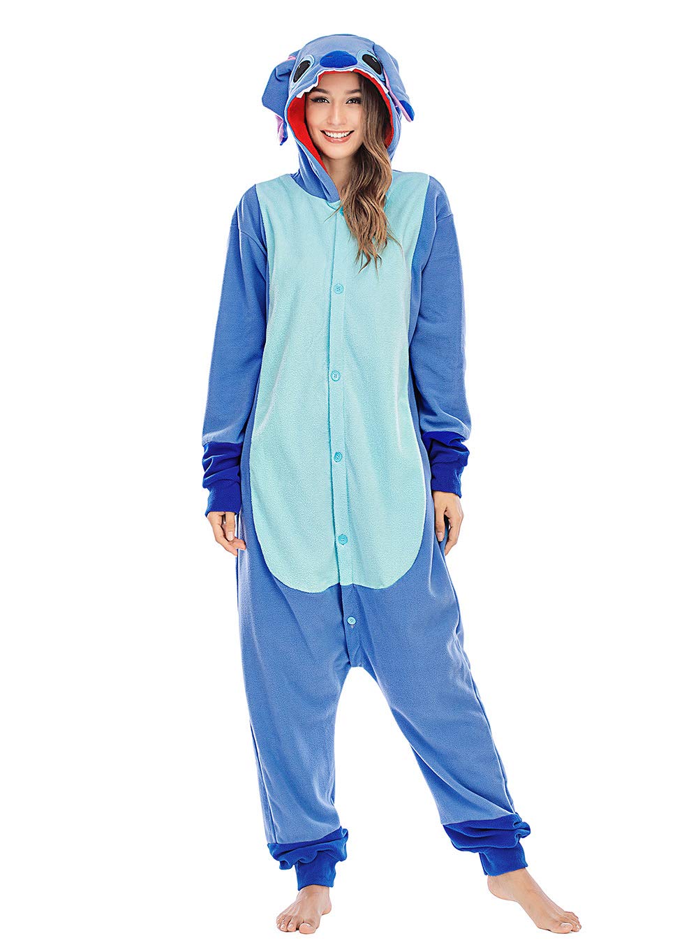 Etoson Onesie Cosplay Halloween Costume Unisex Animal Pajama,Blue,M