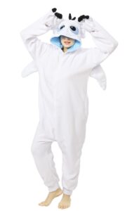 oiziuzio animal unisex onesie holloween cosplay costume dragon pajamas for adult women men white xl