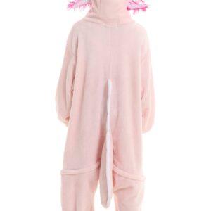 ATOZ Onesie for Kids, Animal Pajamas Halloween Cosplay Costume for Girls Boys, Pink Axolotl 8-9Y