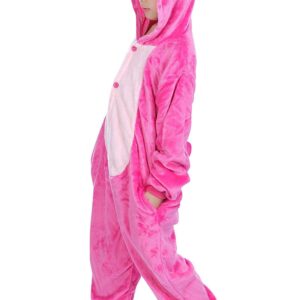 LeaveLive Kids Animal Onesies Halloween Cosplay Costume Pajamas(125#(55-59 inch), kidpinkY)