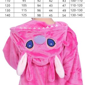 LeaveLive Kids Animal Onesies Halloween Cosplay Costume Pajamas(125#(55-59 inch), kidpinkY)