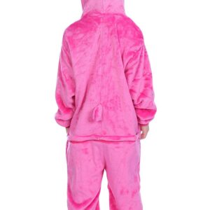 LeaveLive Kids Animal Onesies Halloween Cosplay Costume Pajamas(125#(55-59 inch), kidpinkY)