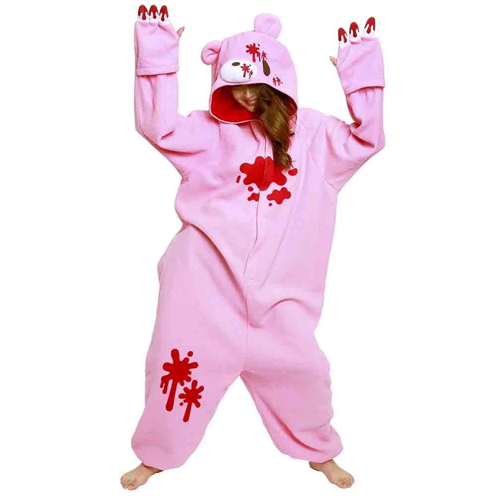 SAZAC Gloomy Bear Kigurumi - Onesie Jumpsuit Halloween Costume (Pink)