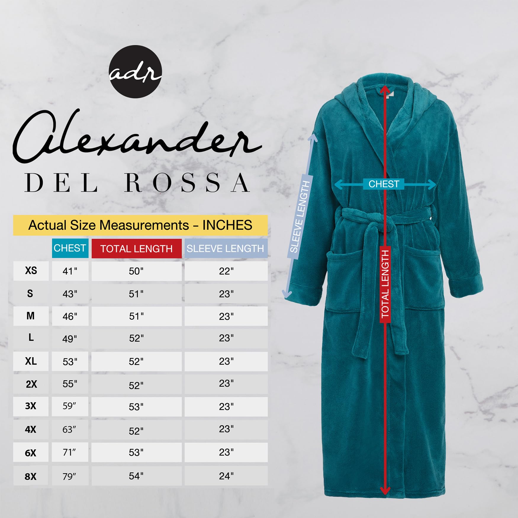 Alexander Del Rossa Women's Robes, Long Plush Bathrobe, Womens Robe with Hood, Hooded Robes for Women Plus Size Robe The Blues Striped XL (A0116ABQXL)