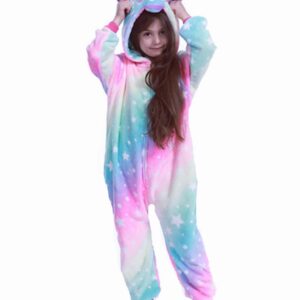 Zorxu Girls Unicorn Onesie Pajamas Animal Costume Halloween Cosplay Unisex Xmas Gifts for Kids