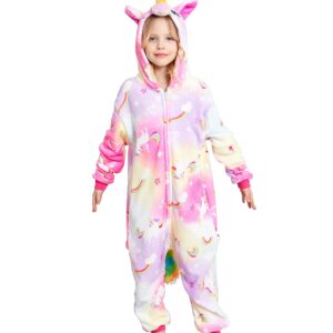 Cos Time kids Unicorn Onesie Animal One Piece Pajamas Halloween Costumes (Auspicious Cloud Flying Horse, 4T)