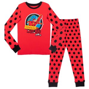 miraculous ladybug big girls breathable pullover pajama shirt & pajama pants red 10-12