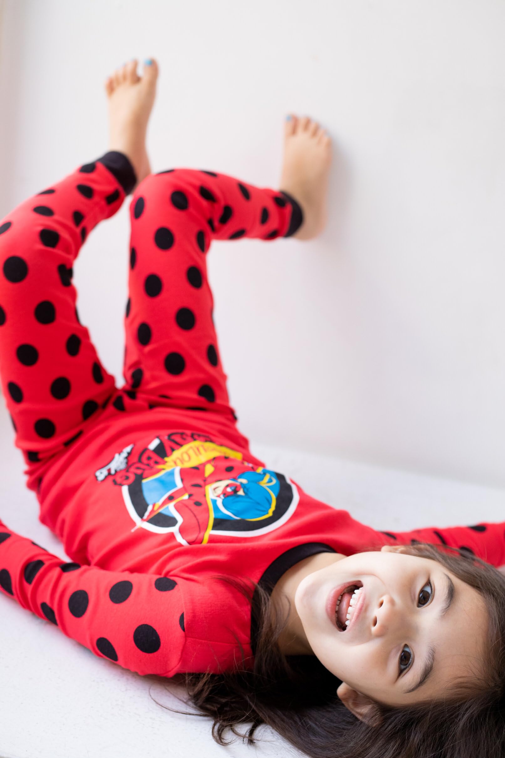 Miraculous Ladybug Big Girls Breathable Pullover Pajama Shirt & Pajama Pants Red 10-12