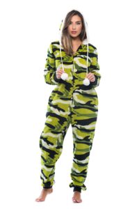 6342-10220-m just love adult onesie / pajamas, medium, camo print