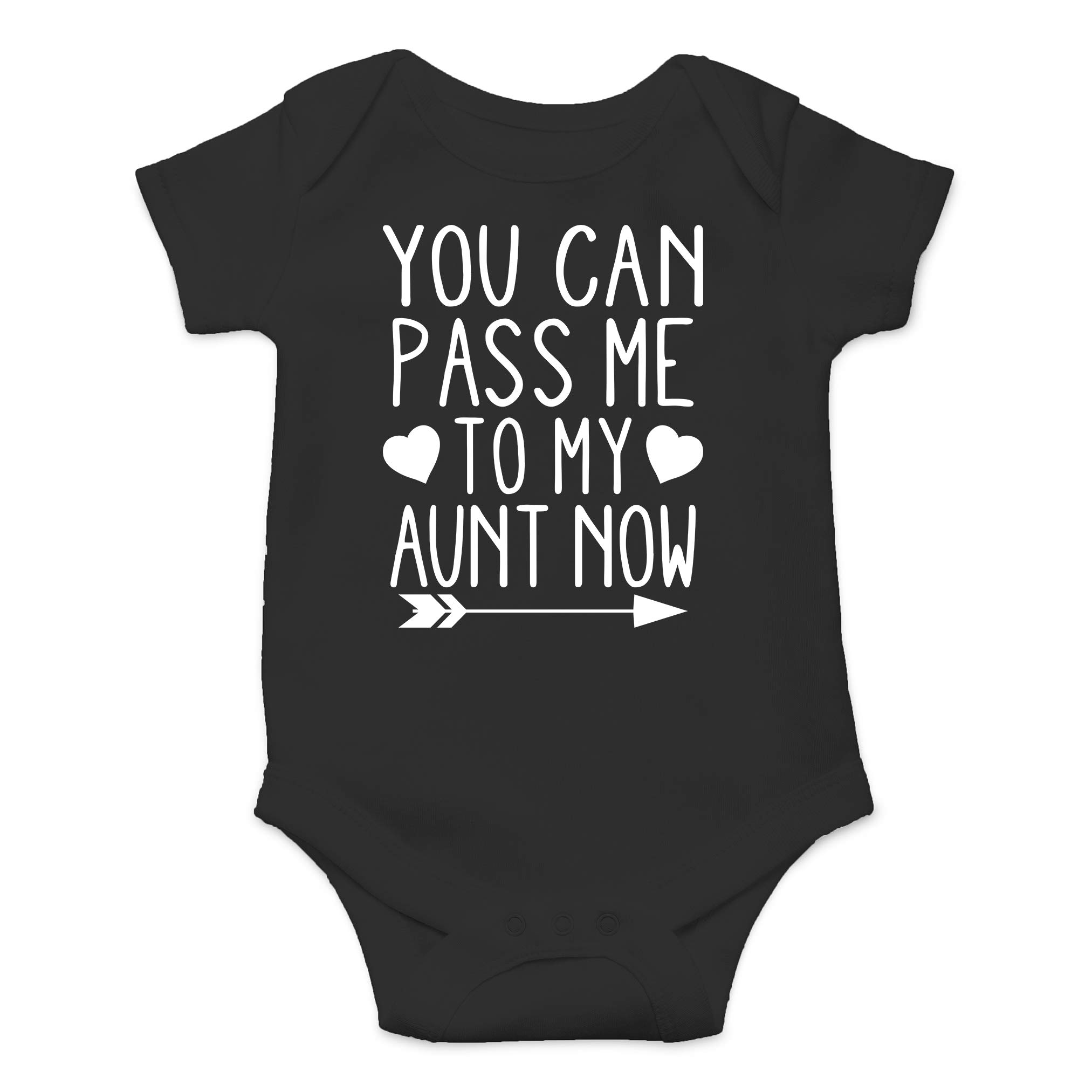 AW Fashions You Can Pass Me To My Aunt Now Baby Bodysuit Adorable Newborn Apparel Boy or Girl Clothing (12 Months, Black)