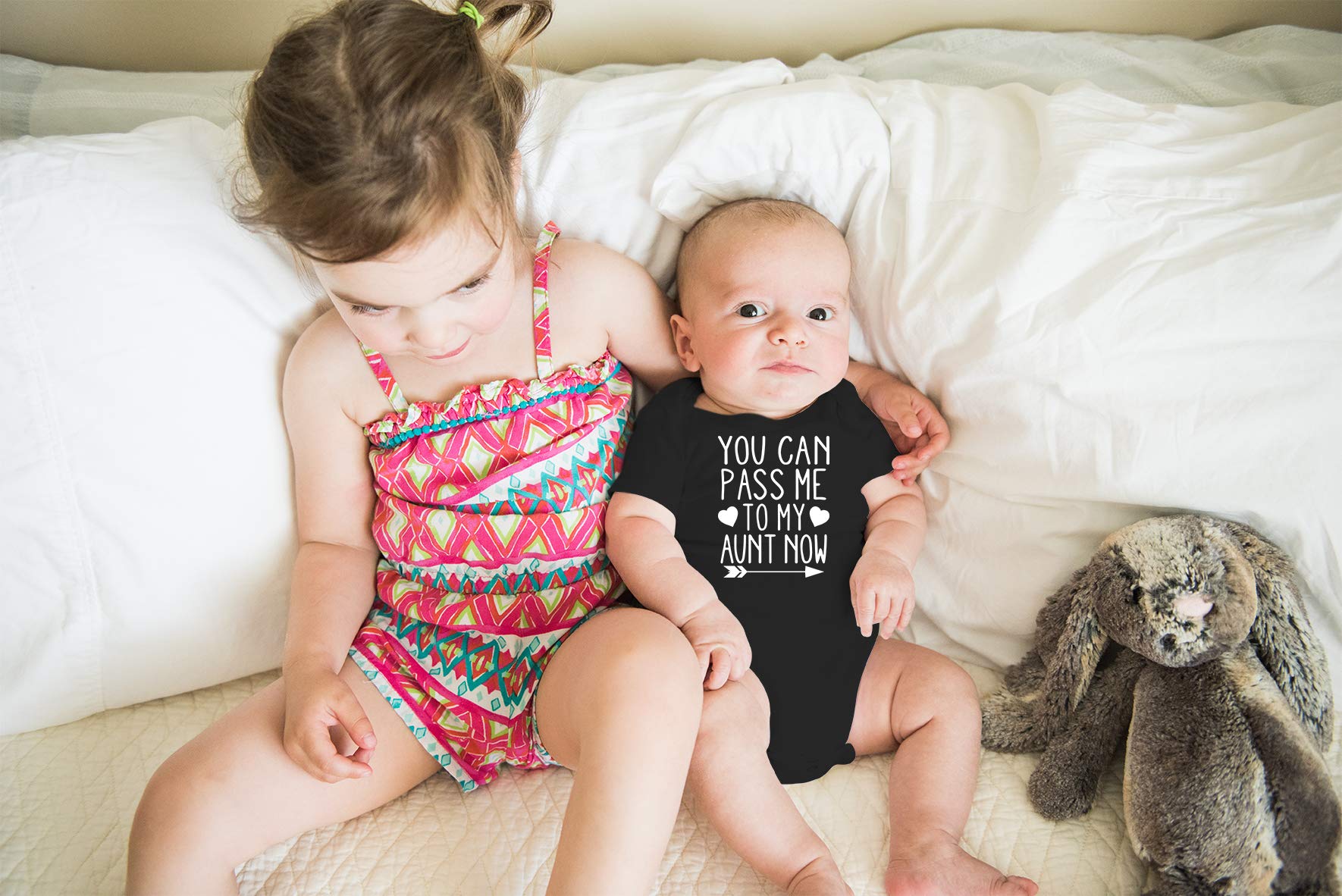 AW Fashions You Can Pass Me To My Aunt Now Baby Bodysuit Adorable Newborn Apparel Boy or Girl Clothing (12 Months, Black)