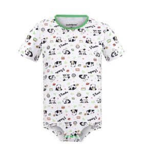 landofgenie men short sleeve bodysuit pajama panda print bodysuit one piece pajamas rompers basic onesie 3xl