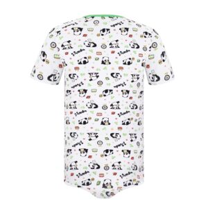 Landofgenie Men Short Sleeve Bodysuit Pajama Panda Print Bodysuit One Piece Pajamas Rompers Basic Onesie 3XL