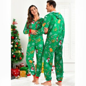 frawirshau Matching Christmas Onesies for Family Christmas pjs Onesie Christmas Onesies Womens Pajama Sets Green 3XL