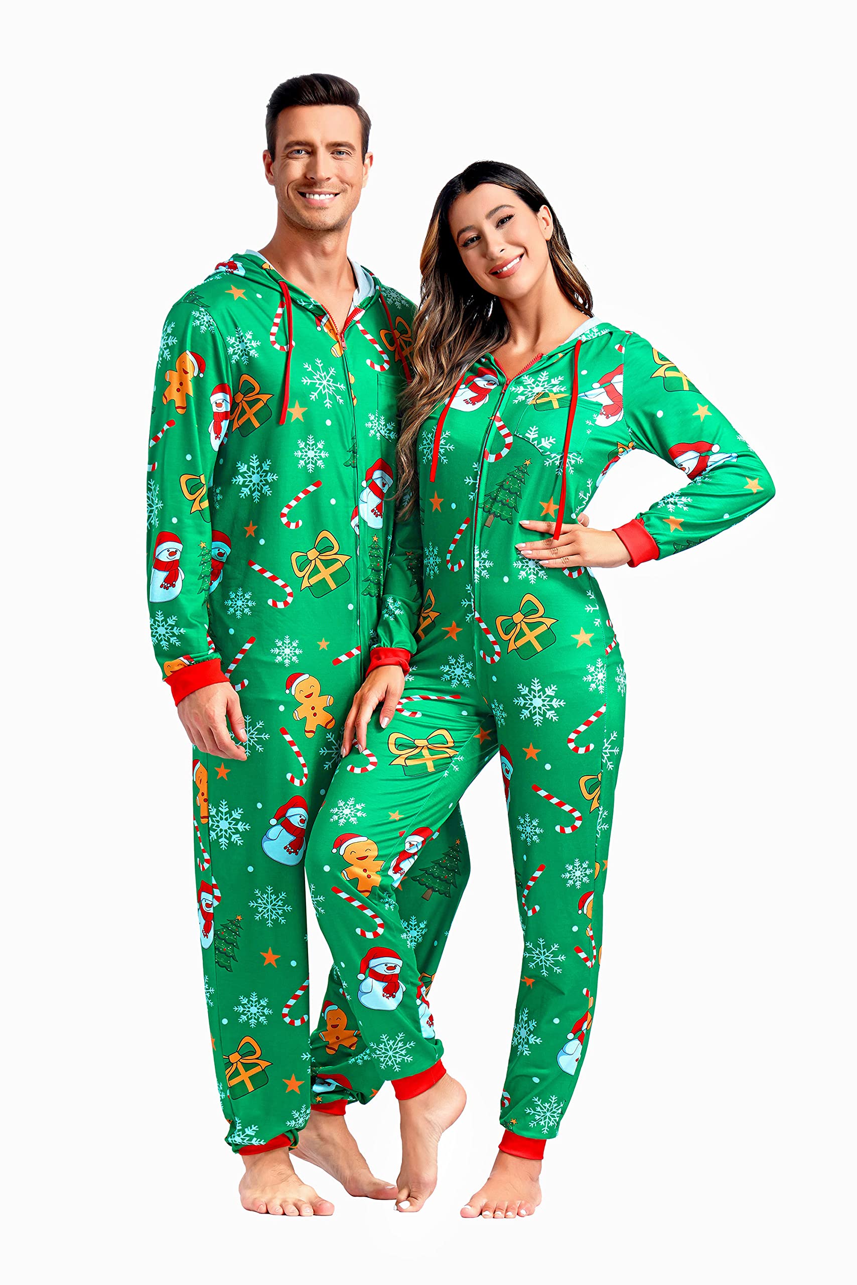 frawirshau Matching Christmas Onesies for Family Christmas pjs Onesie Christmas Onesies Womens Pajama Sets Green 3XL