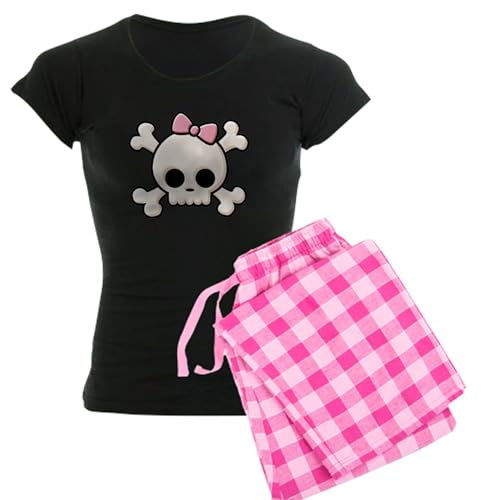 CafePress Cute Skull Girl Women's Dark Pajamas Womens Novelty Pajama Set, Comfortable PJ Sleepwear