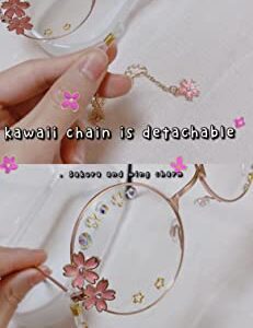 Kawaii Glasses With Chain Kawaii Accessories Glass Case Included Cute Glasses Cosplay Accessories Kawaii Sakura Accessories