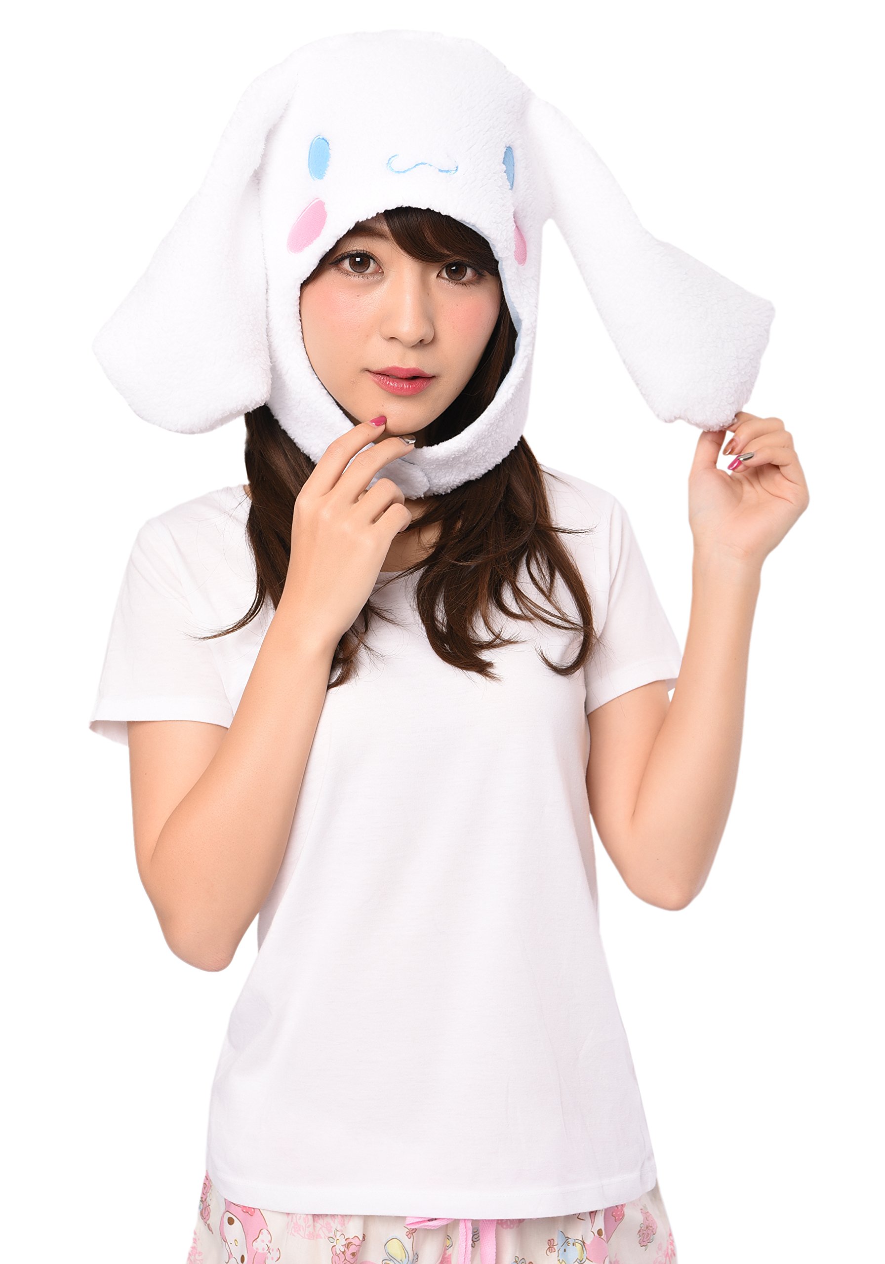 Sanrio Cinnamoroll Fluffy Beanie Cap Soft Warm Winter Head wear White