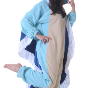 DELEY Unisex Blue Sea Hare Costume Adult Onesie, One Piece Pajamas, Halloween Cosplay Costumes Homewear Jumpsuit