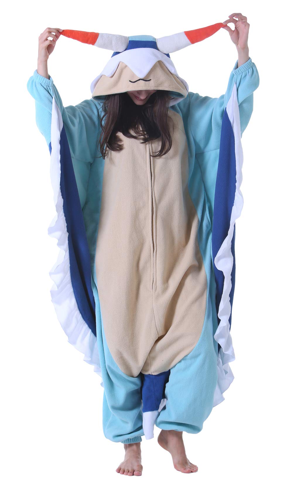 DELEY Unisex Blue Sea Hare Costume Adult Onesie, One Piece Pajamas, Halloween Cosplay Costumes Homewear Jumpsuit