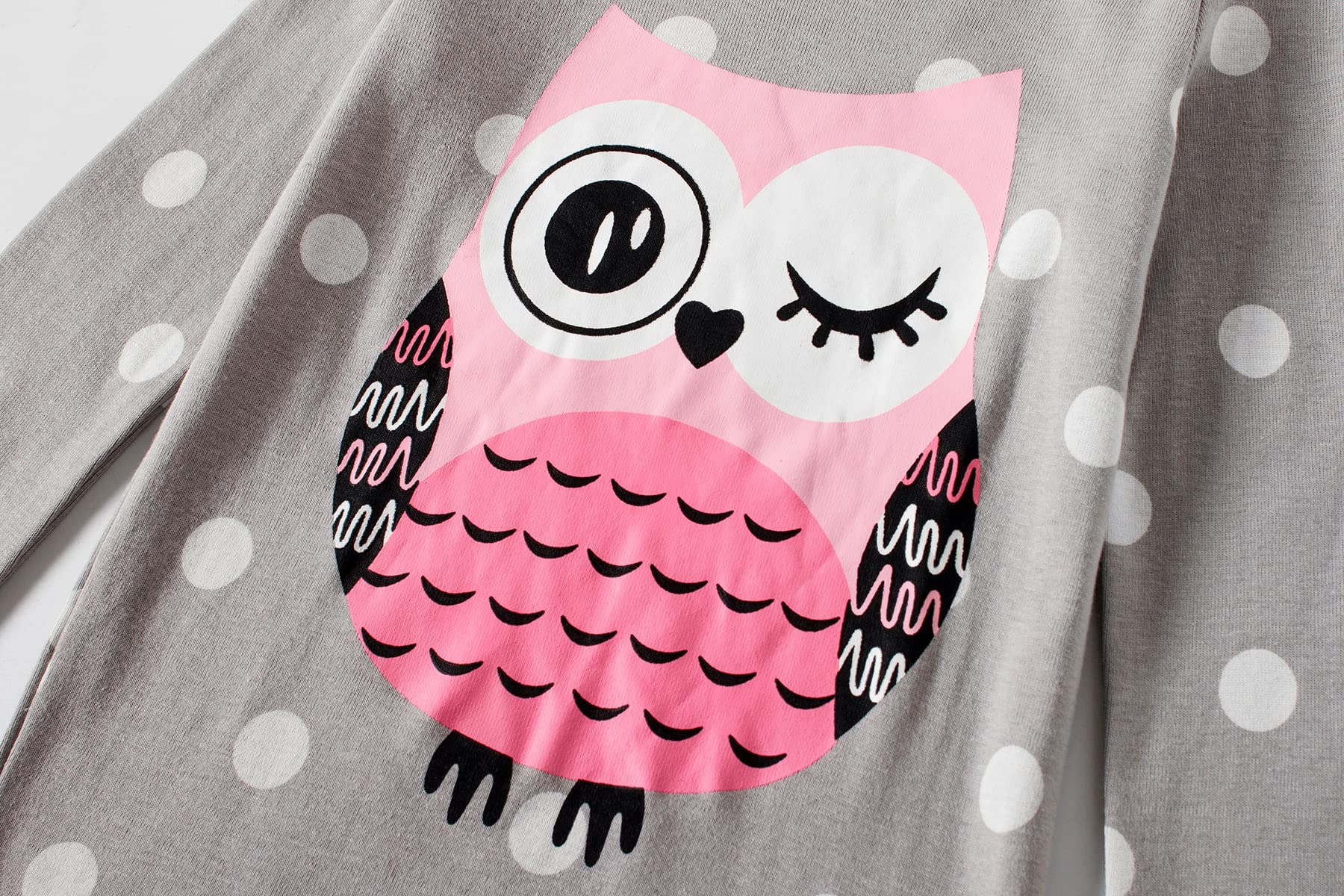 Family Feeling Baby girls Pajamas Long sleeve 100% Cotton Moon Owl Toddler Kid Pjs 12-18 Monthes