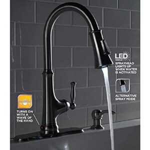 Glacier Bay Touchless Single-Handle Pull-Down Sprayer Kitchen Faucet with LED Light