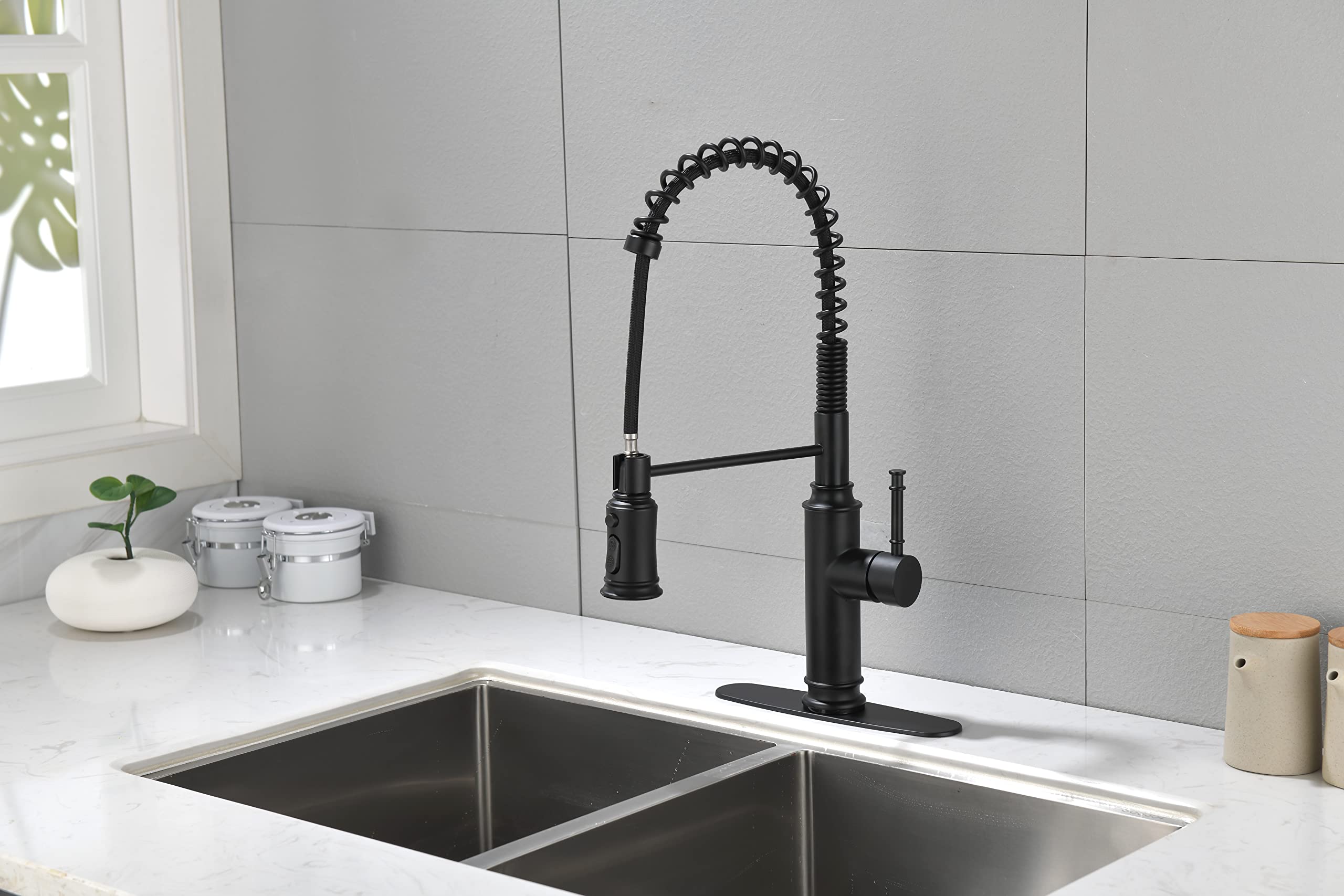 Touch Kitchen Faucet with Pull Down Sprayer, Kitchen Sink Faucets with Pullout Sprayer, Touchless Kitchen Faucet, Stainless Steel Faucets