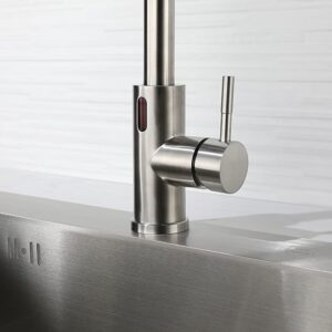 Touchless Kitchen Faucet Pull Down Kitchen Sink Faucets, Single Level Stainless Steel Kitchen Brushed Nickel Faucets with Pull Out Sprayer Two Water Modes