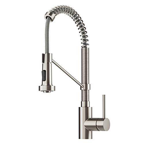 Kraus KPF-1610SFS-KSD-43SFS Bolden 18-Inch Single Handle Commercial Style Pull-Down Kitchen Faucet with Soap Dispenser, Spot Free Stainless Steel