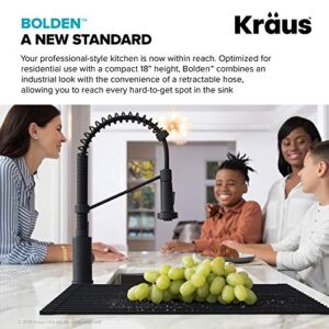 Kraus KPF-1610SFS-KSD-43SFS Bolden 18-Inch Single Handle Commercial Style Pull-Down Kitchen Faucet with Soap Dispenser, Spot Free Stainless Steel