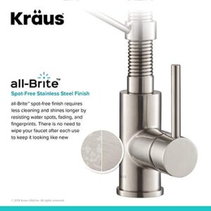 Kraus KPF-1610SFS-KSD-43SFS Bolden 18-Inch Single Handle Commercial Style Pull-Down Kitchen Faucet with Soap Dispenser, Spot Free Stainless Steel