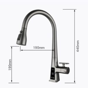 Ksunun Touchless Kitchen Faucet with Pull Down Sprayer, Kitchen Sink Faucet, Pull-Down Sprayer Kitchen Faucets with Temperature Display, Kitchen Sink Faucets, Pull Down Faucet for Kitchen Sink