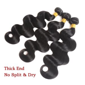 22-26 Inch Unprocessed Brazilian Virgin Body Wave Human Hair Bundles and Wefts - Natural Color